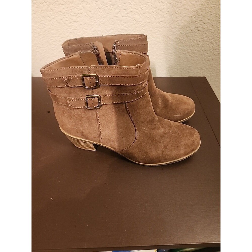 Women's American Eagle Outfitters Brown Ankle Boots Size 8 - Casual Side Zip Boo - Picture 2 of 7